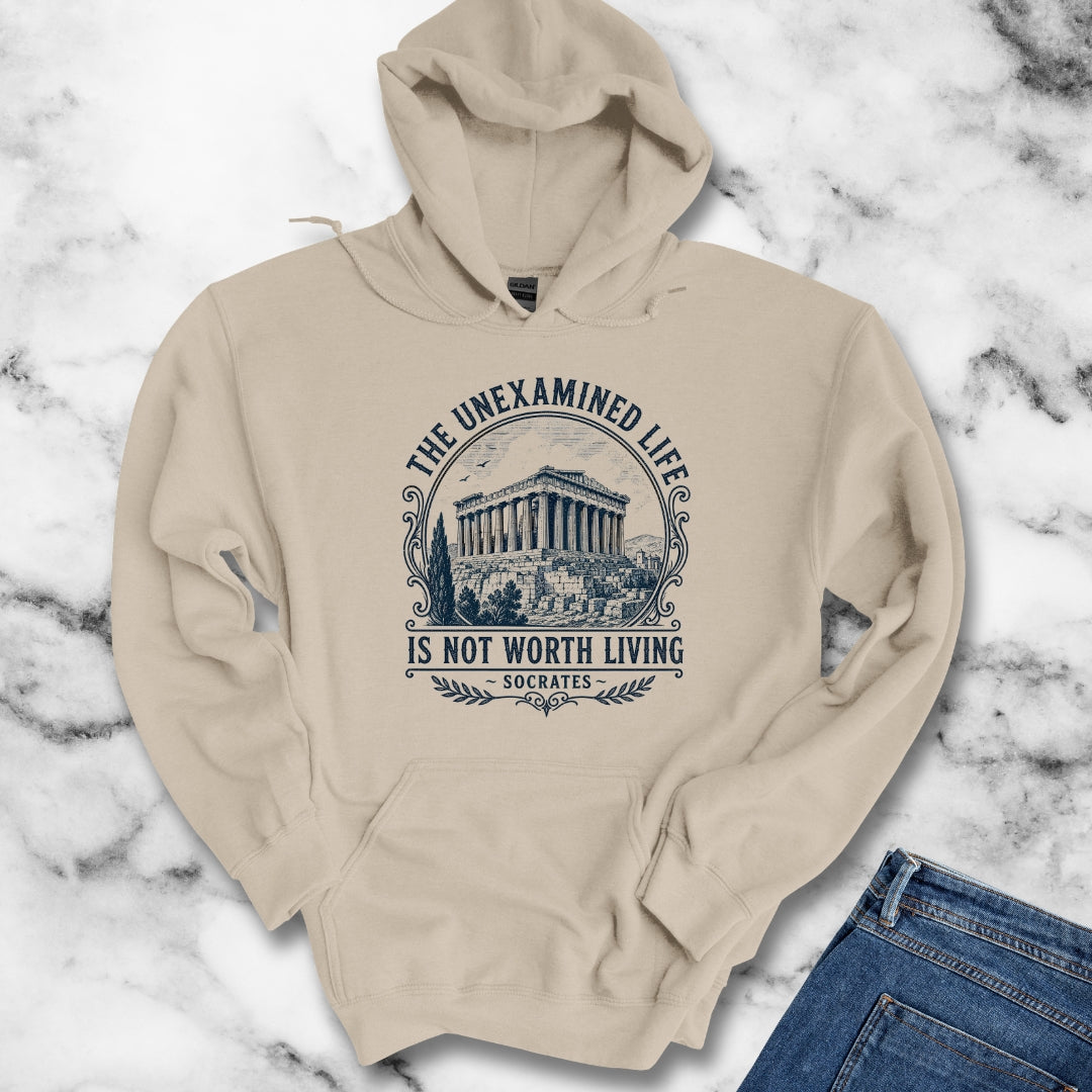 Unexamined Life Quote Socrates Light Hoodie