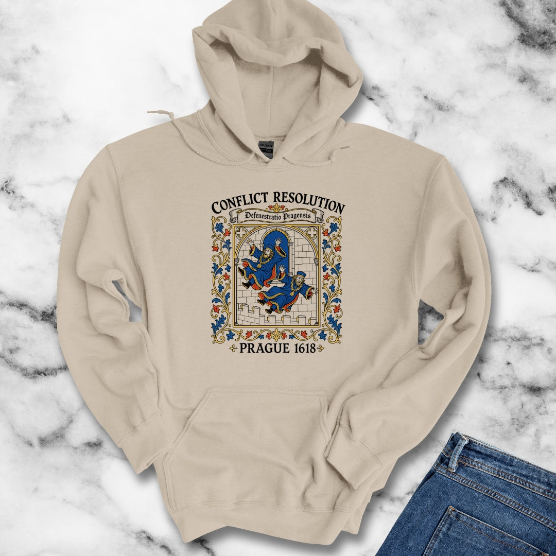 Prague Defenestration Manuscript Style Hoodie