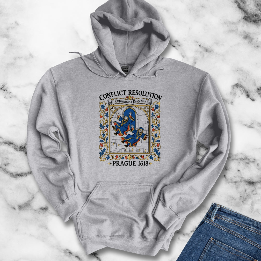 Prague Defenestration Manuscript Style Hoodie