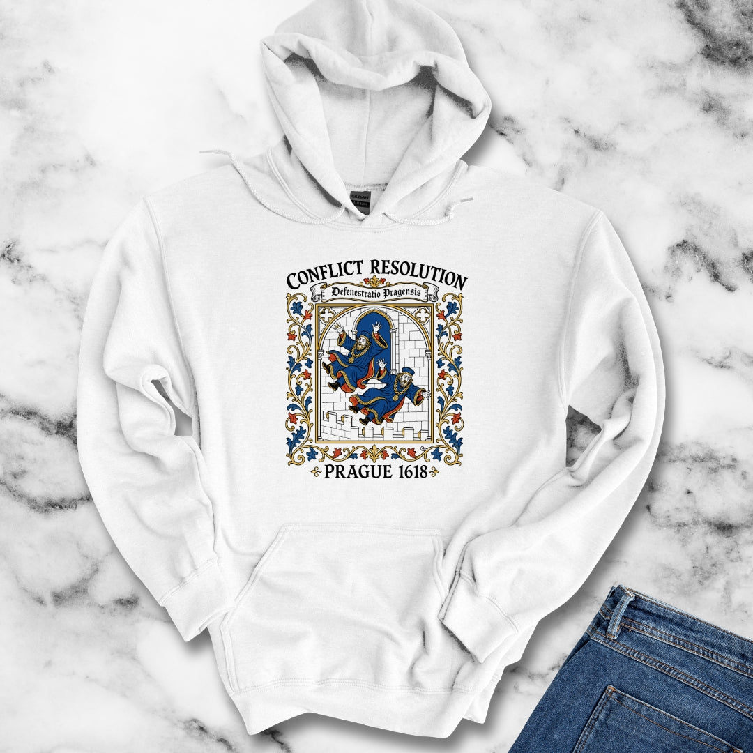 Prague Defenestration Manuscript Style Hoodie