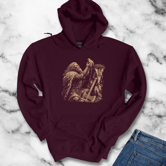 Viking Placing a Baby Bird in Nest Hoodie