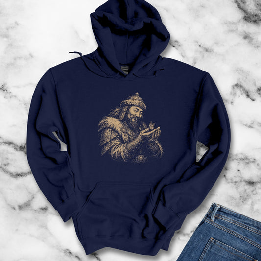 Genghis Khan Holding a Butterfly Hoodie