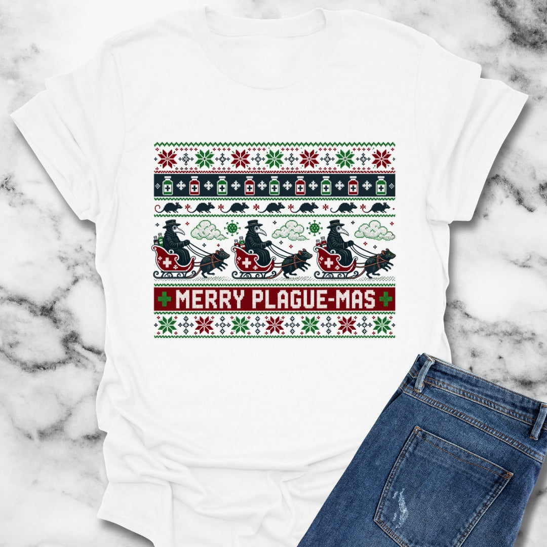 Ugly Sweater Style Merry Plaguemas T-Shirt