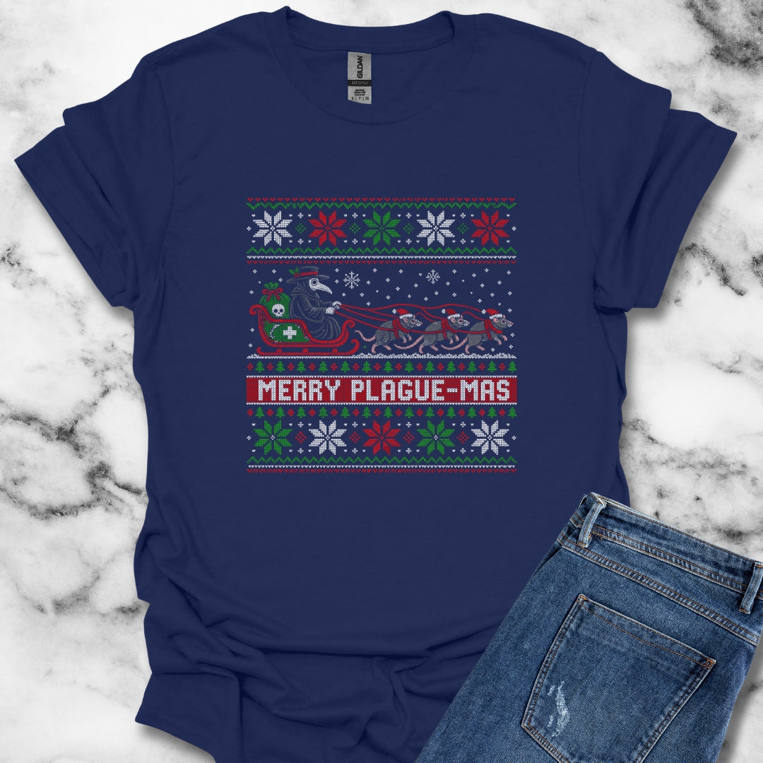 Merry Plaguemas Ugly Sweater Style T-Shirt