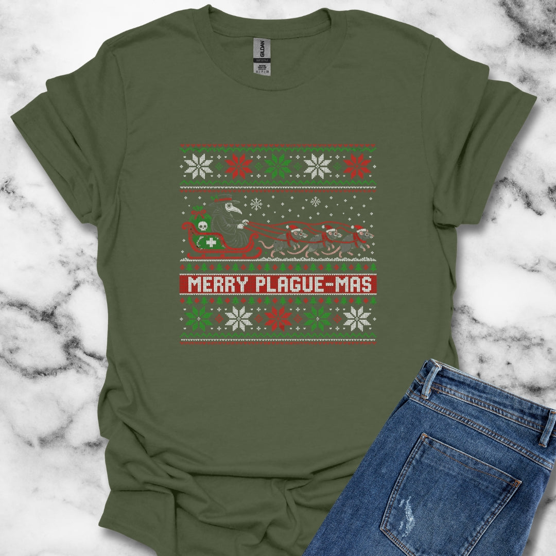 Merry Plaguemas Ugly Sweater Style T-Shirt