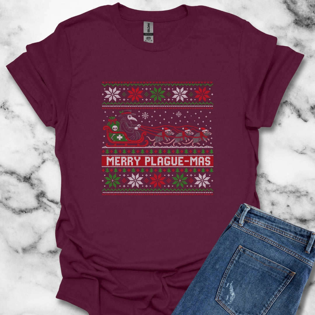Merry Plaguemas Ugly Sweater Style T-Shirt