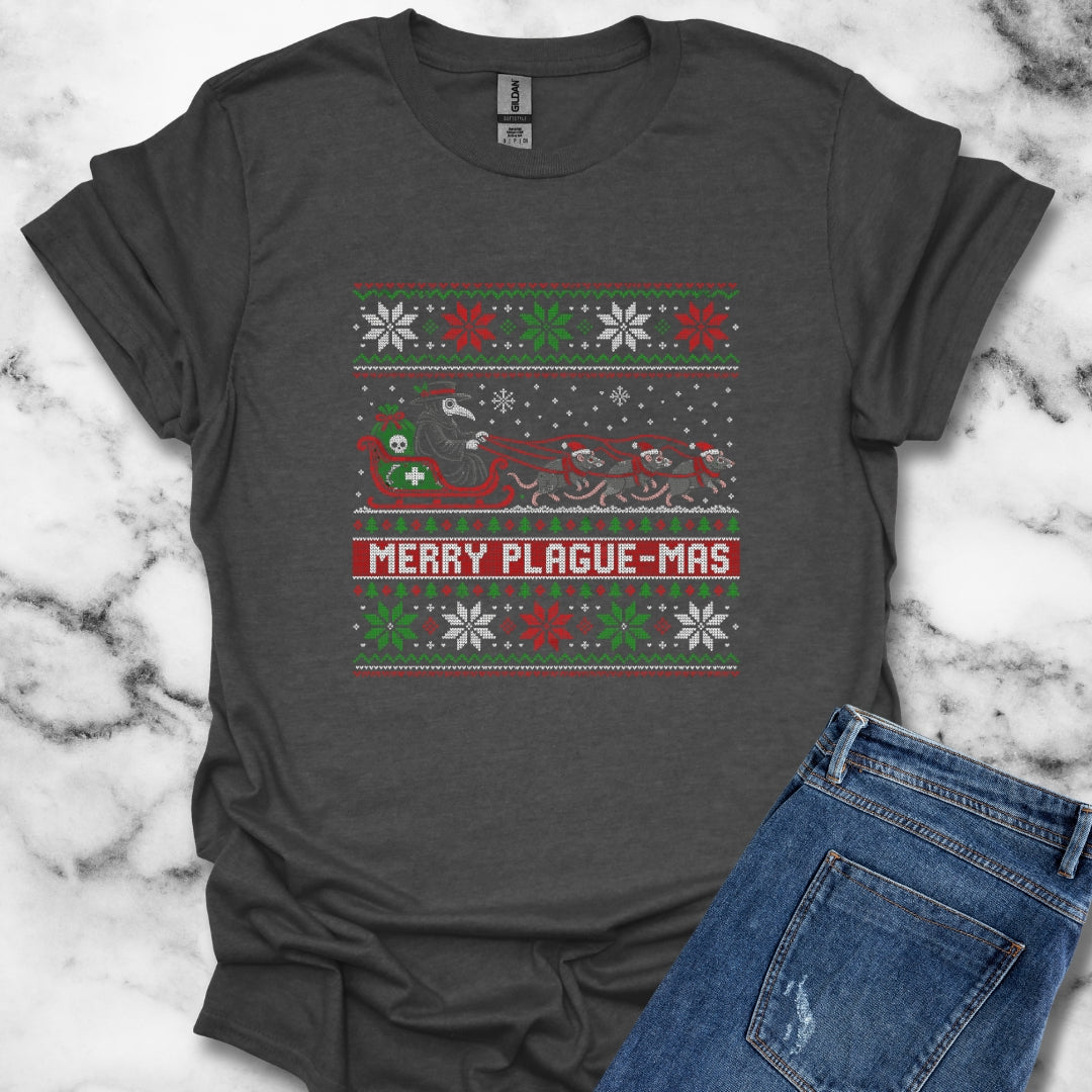 Merry Plaguemas Ugly Sweater Style T-Shirt