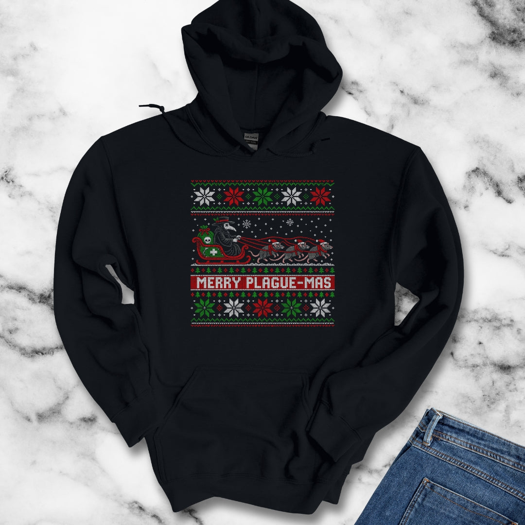 Merry Plaguemas Ugly Sweater Style Hoodie