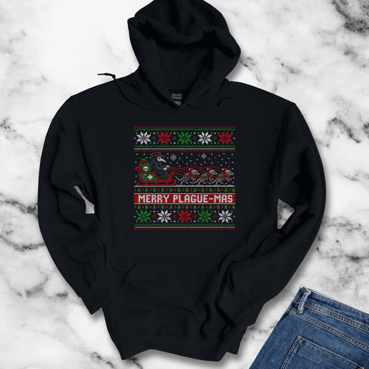 Merry Plaguemas Ugly Sweater Style Hoodie
