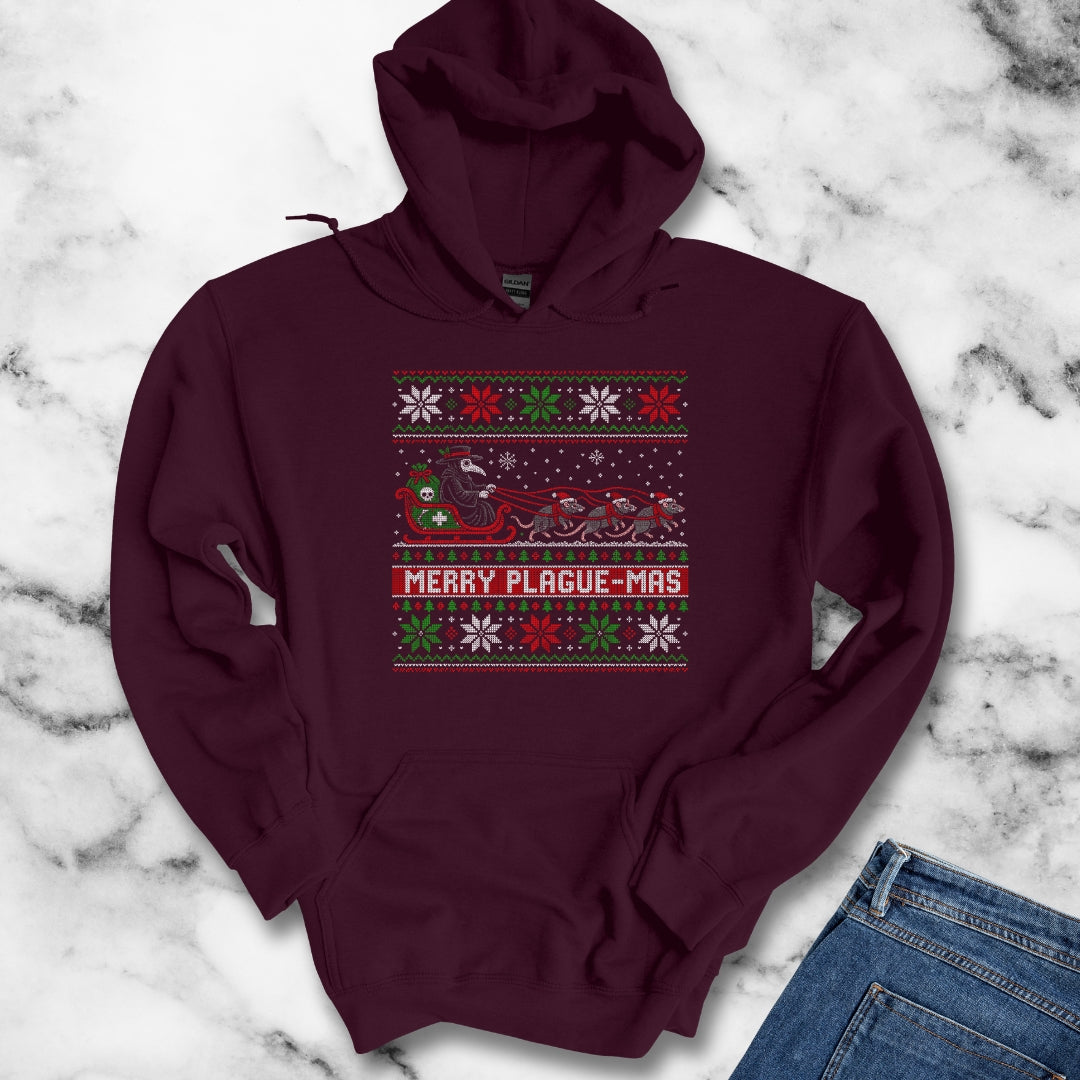 Merry Plaguemas Ugly Sweater Style Hoodie