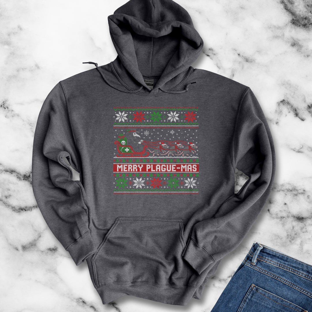 Merry Plaguemas Ugly Sweater Style Hoodie
