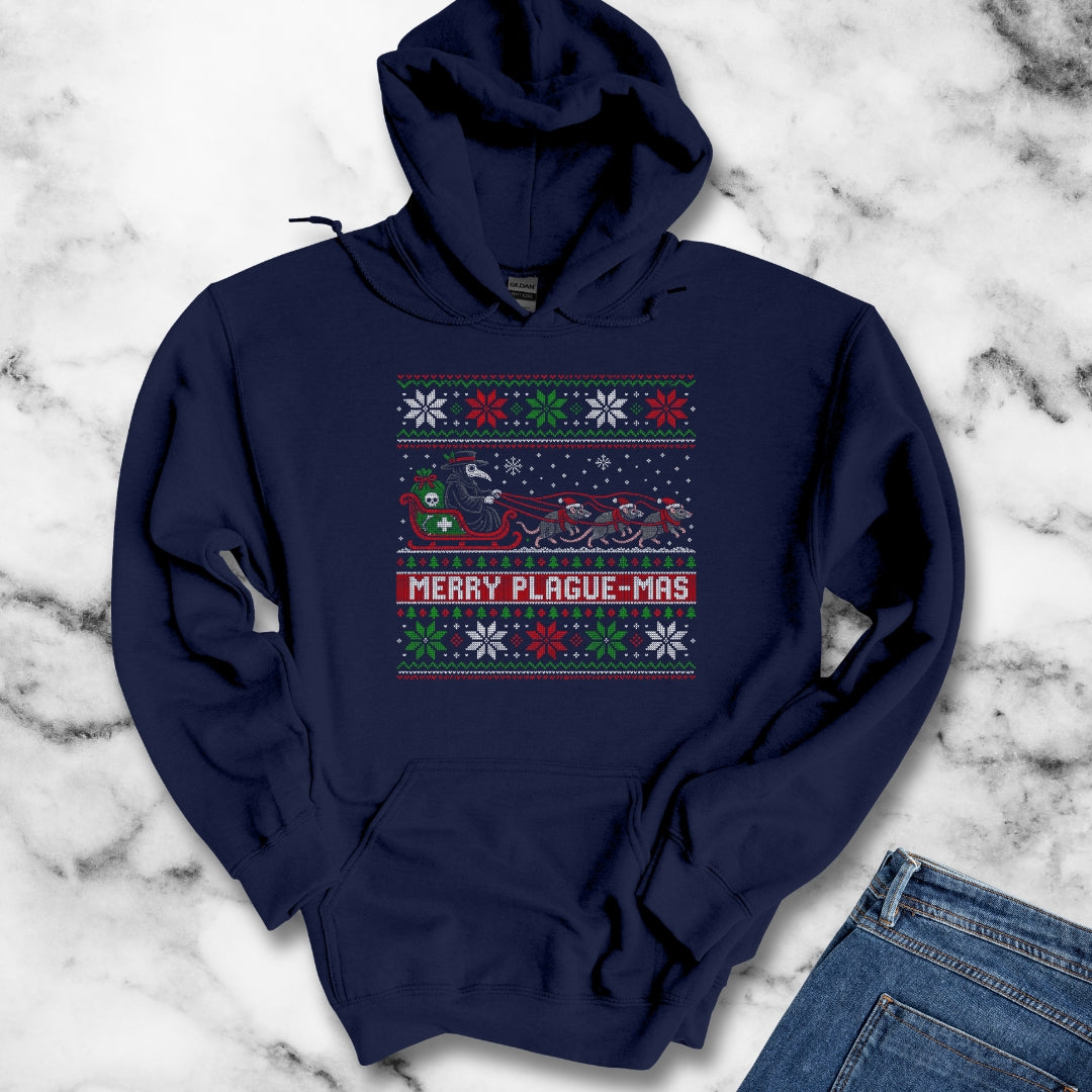 Merry Plaguemas Ugly Sweater Style Hoodie
