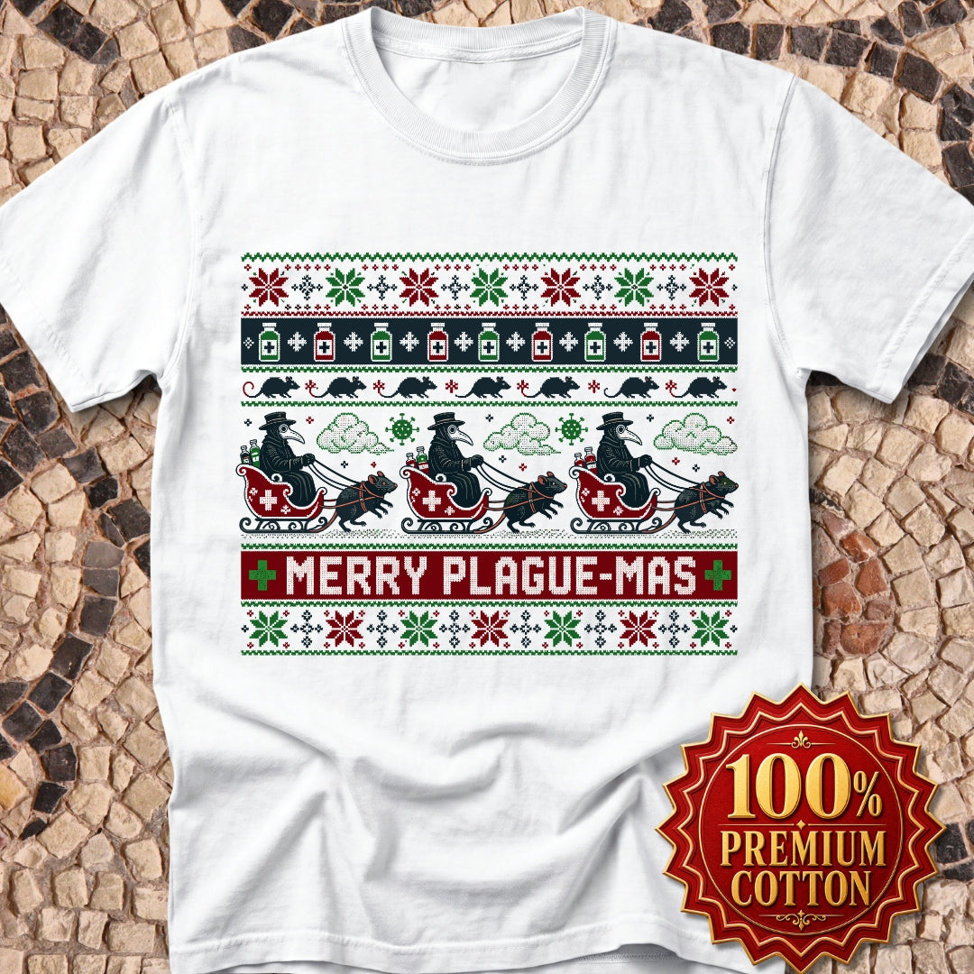 Ugly Sweater Style Merry Plaguemas Premium Tee