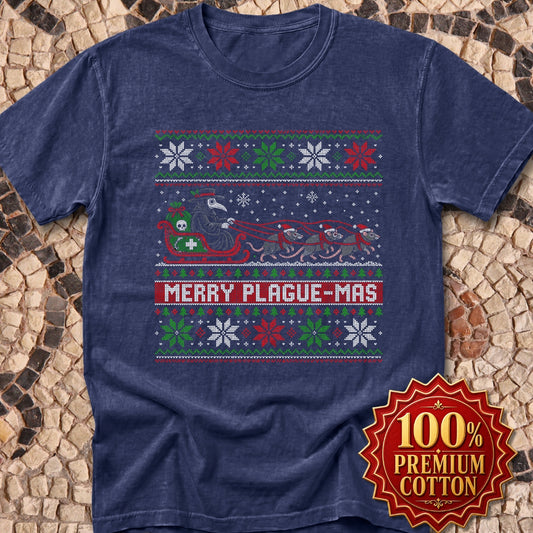 Merry Plaguemas Ugly Sweater Style Premium Tee