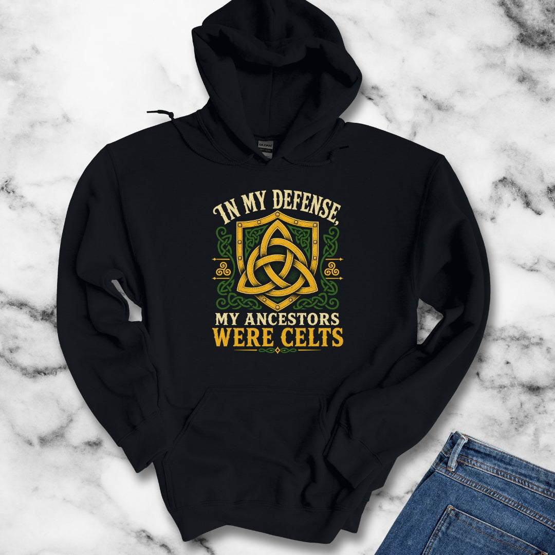 In My Defense My Ancestors Were Celts Shield Hoodie