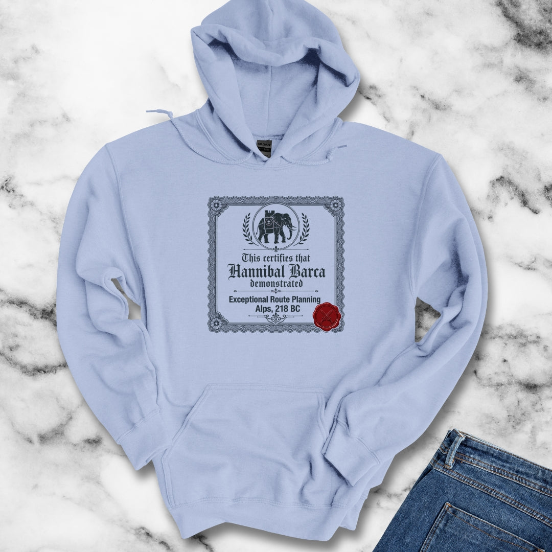 Hannibal Barca Certificate for Route Planning Hoodie