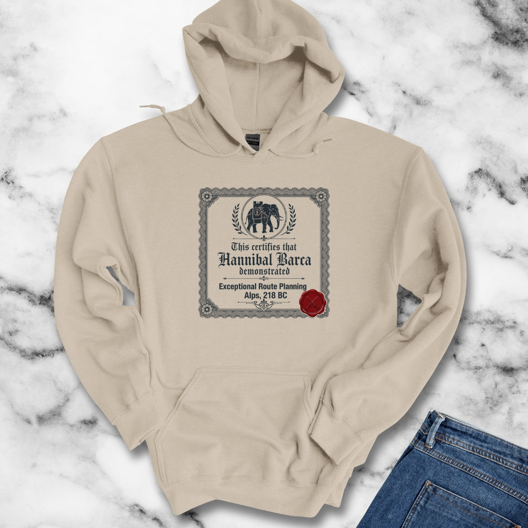 Hannibal Barca Certificate for Route Planning Hoodie