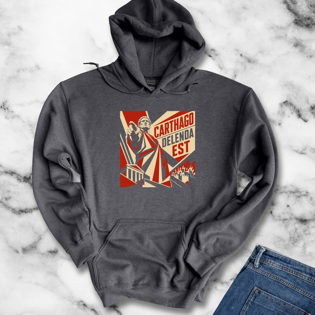 Carthago Delenda Est Propaganda Style Hoodie