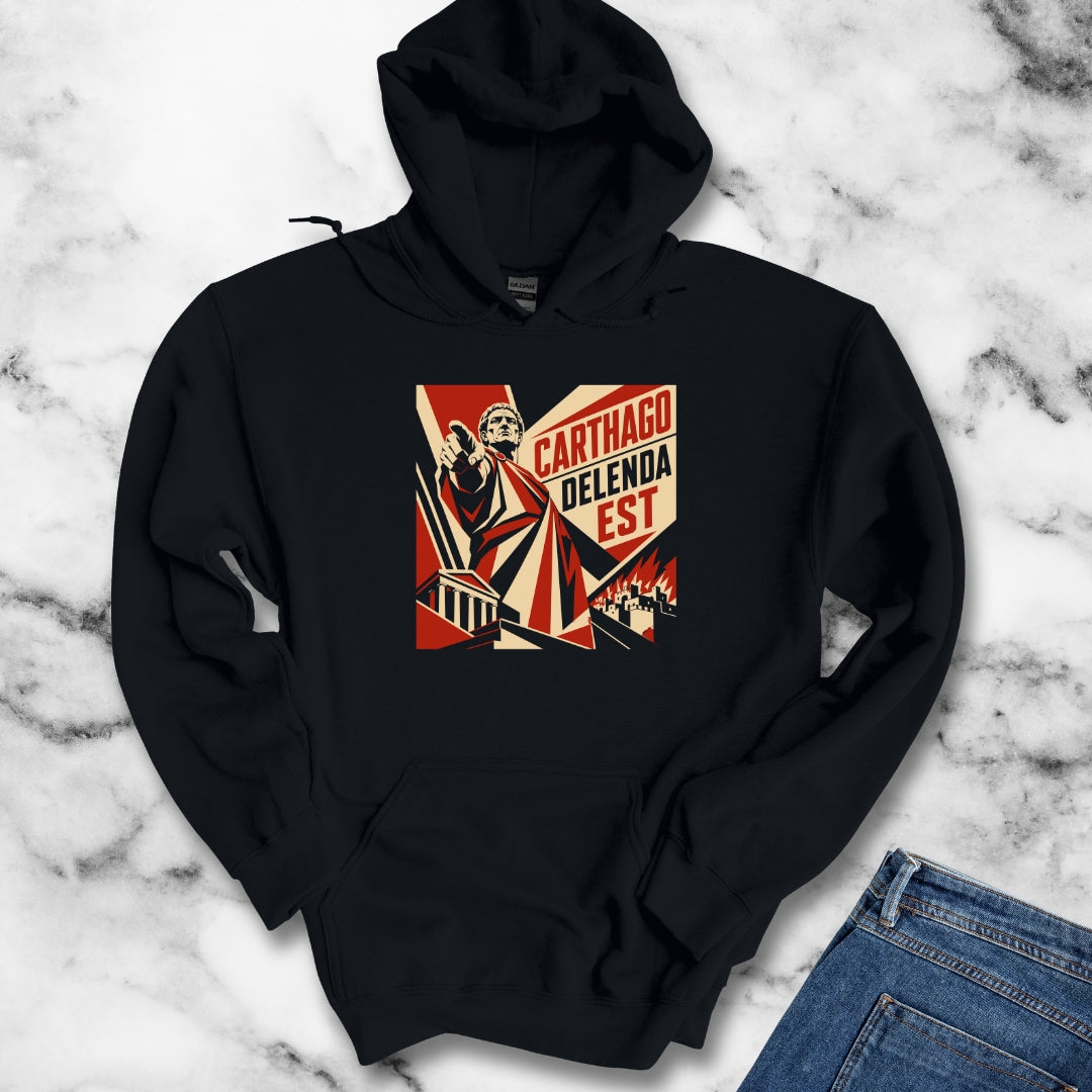 Carthago Delenda Est Propaganda Style Hoodie