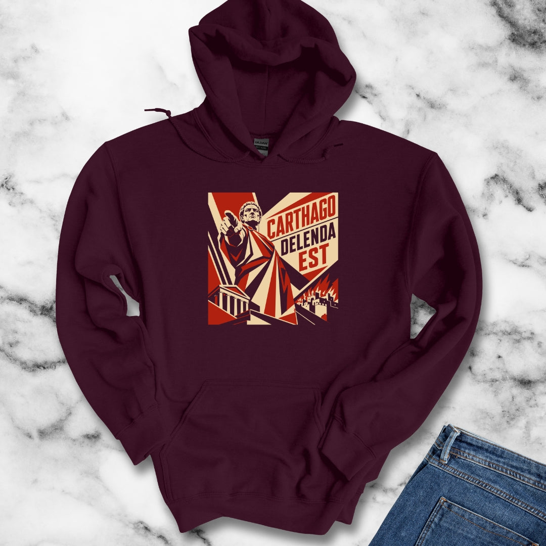 Carthago Delenda Est Propaganda Style Hoodie