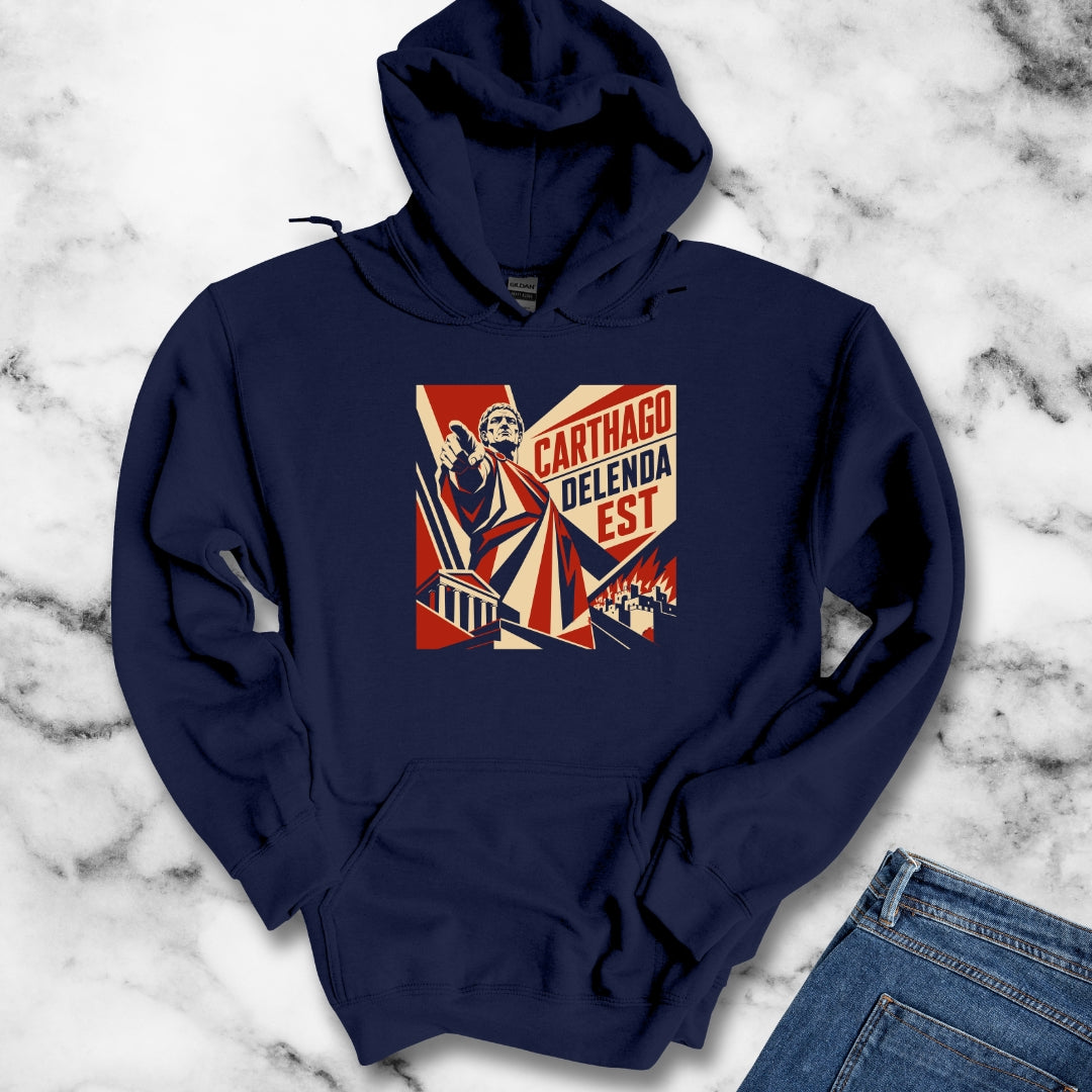 Carthago Delenda Est Propaganda Style Hoodie
