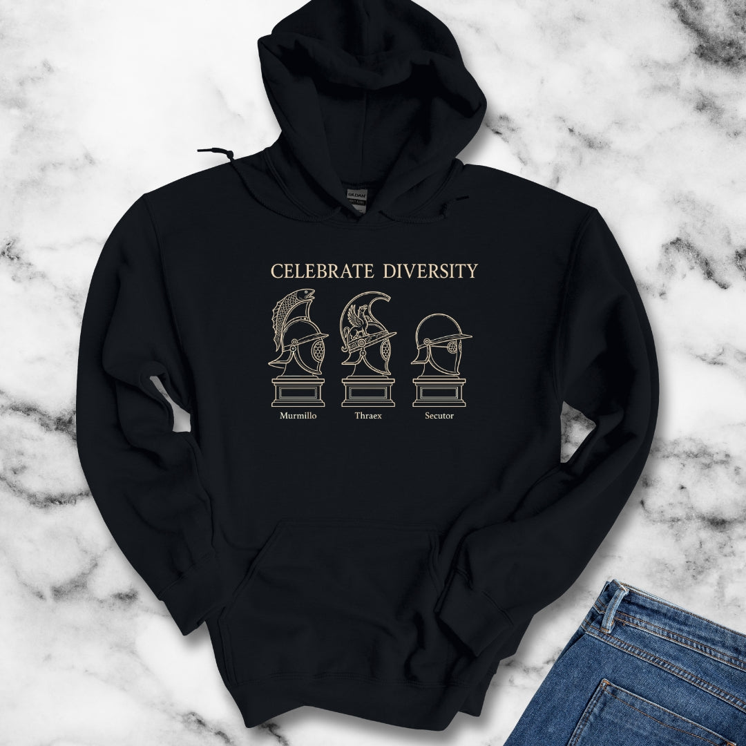 Celebrate Diversity Gladiator Helmets Hoodie