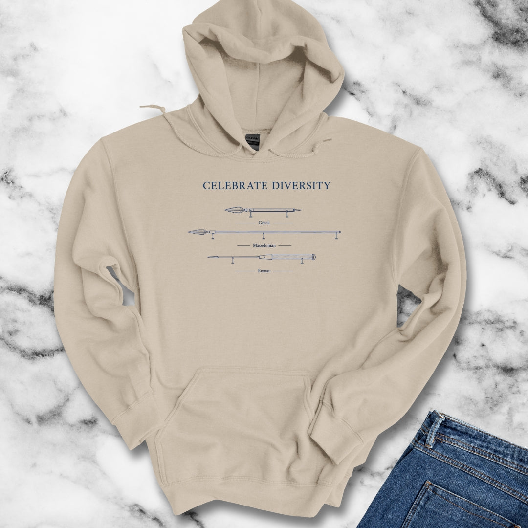 Celebrate Diversity Roman Greek Macedonian Spears Hoodie