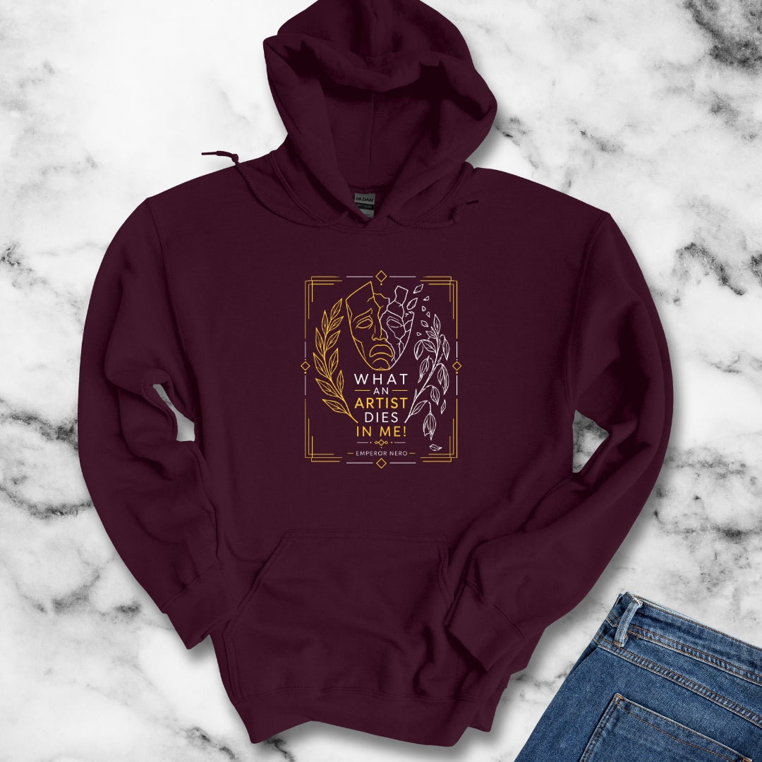Line Art What an Artist Dies in Me Emperor Nero Hoodie