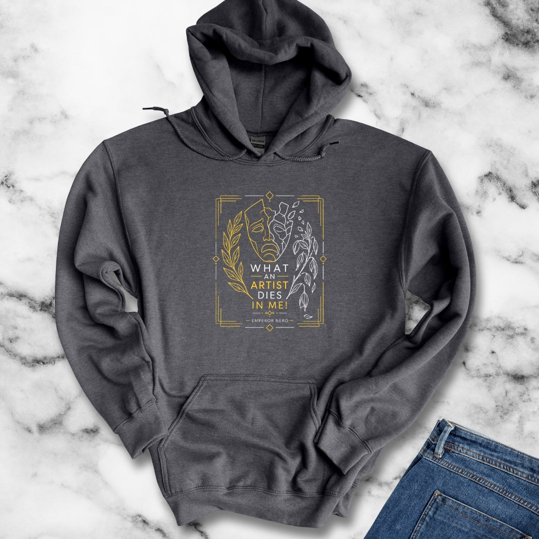 Line Art What an Artist Dies in Me Emperor Nero Hoodie