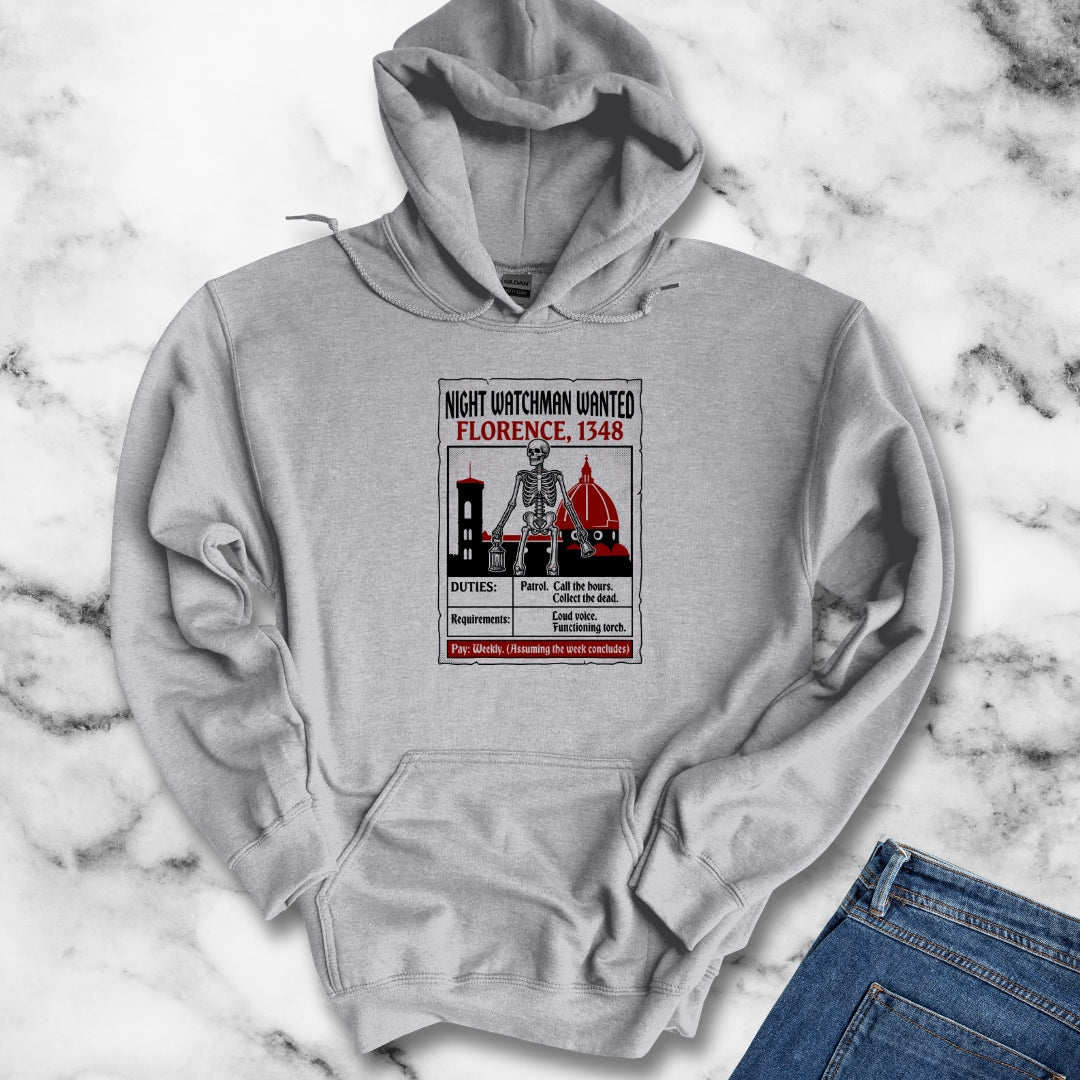 Night Watchman Wanted Hoodie