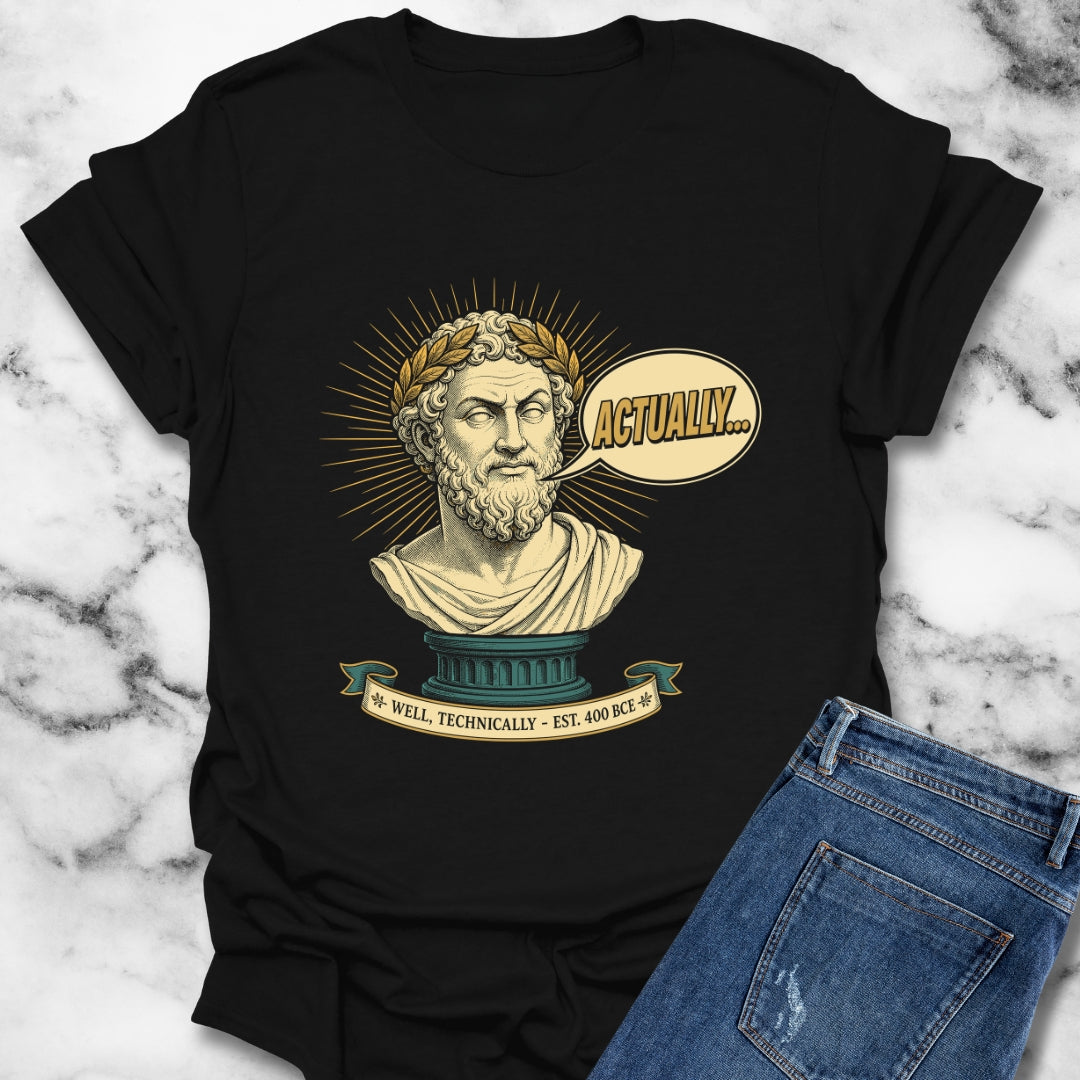 Actually... Pedantic Philosopher Bust T-Shirt