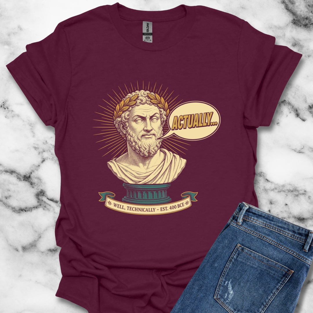 Actually... Pedantic Philosopher Bust T-Shirt