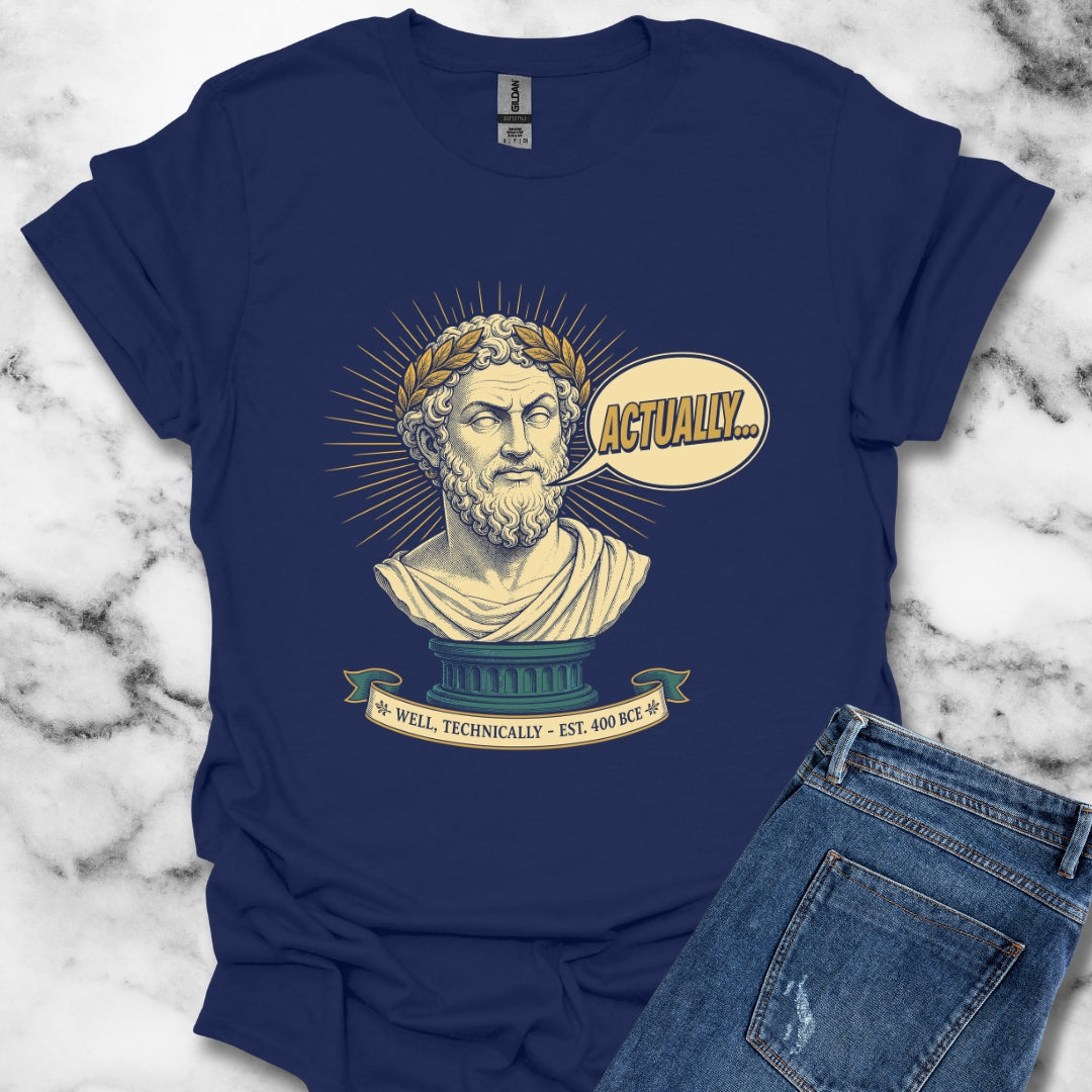 Actually... Pedantic Philosopher Bust T-Shirt