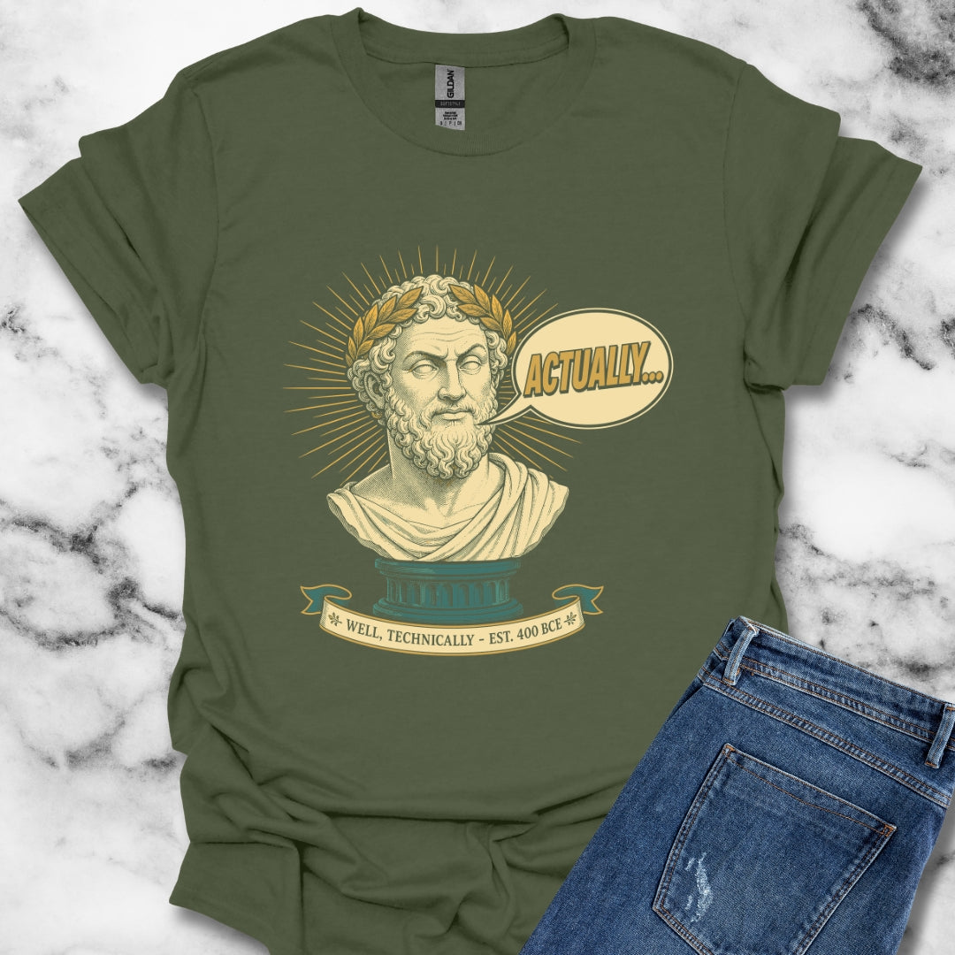 Actually... Pedantic Philosopher Bust T-Shirt