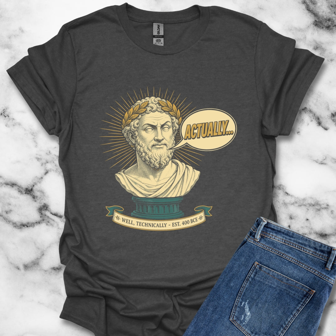 Actually... Pedantic Philosopher Bust T-Shirt