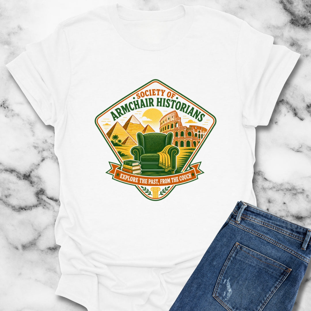 Society of Armchair Historians Badge Style T-Shirt