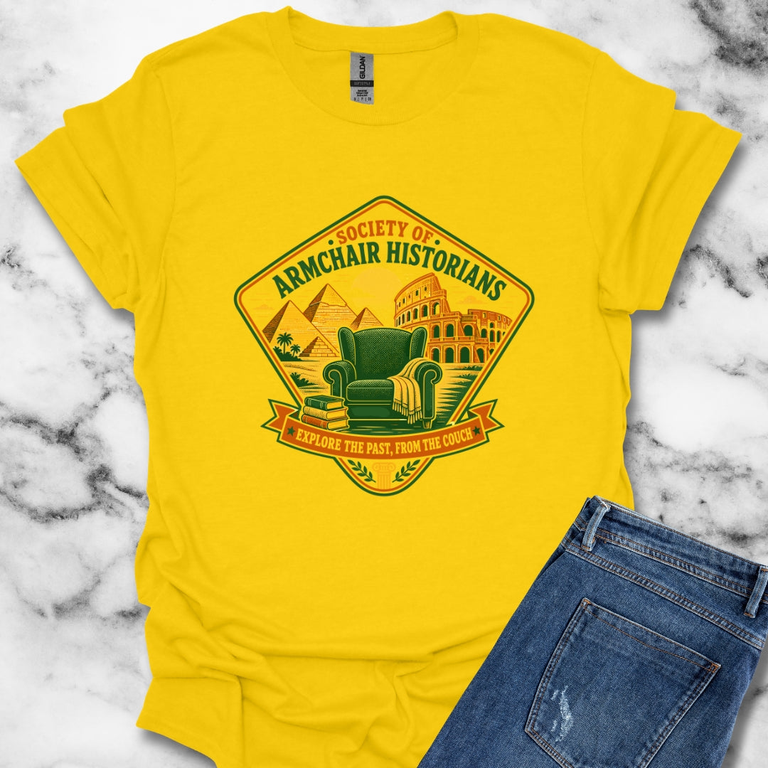 Society of Armchair Historians Badge Style T-Shirt