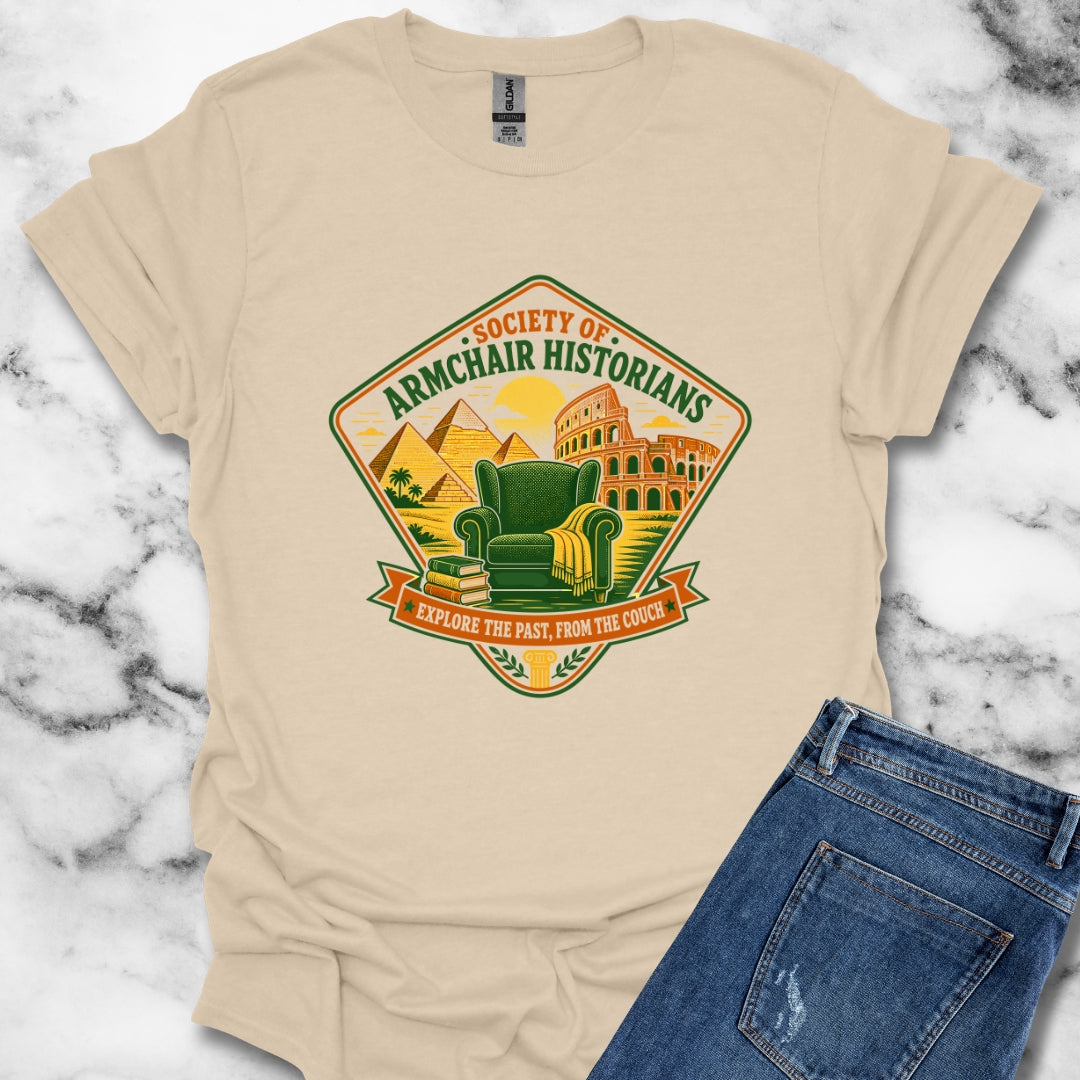 Society of Armchair Historians Badge Style T-Shirt