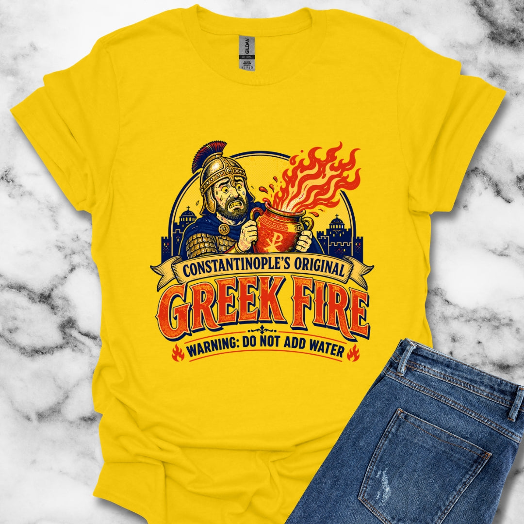 Byzantine Greek Fire Warning T-Shirt