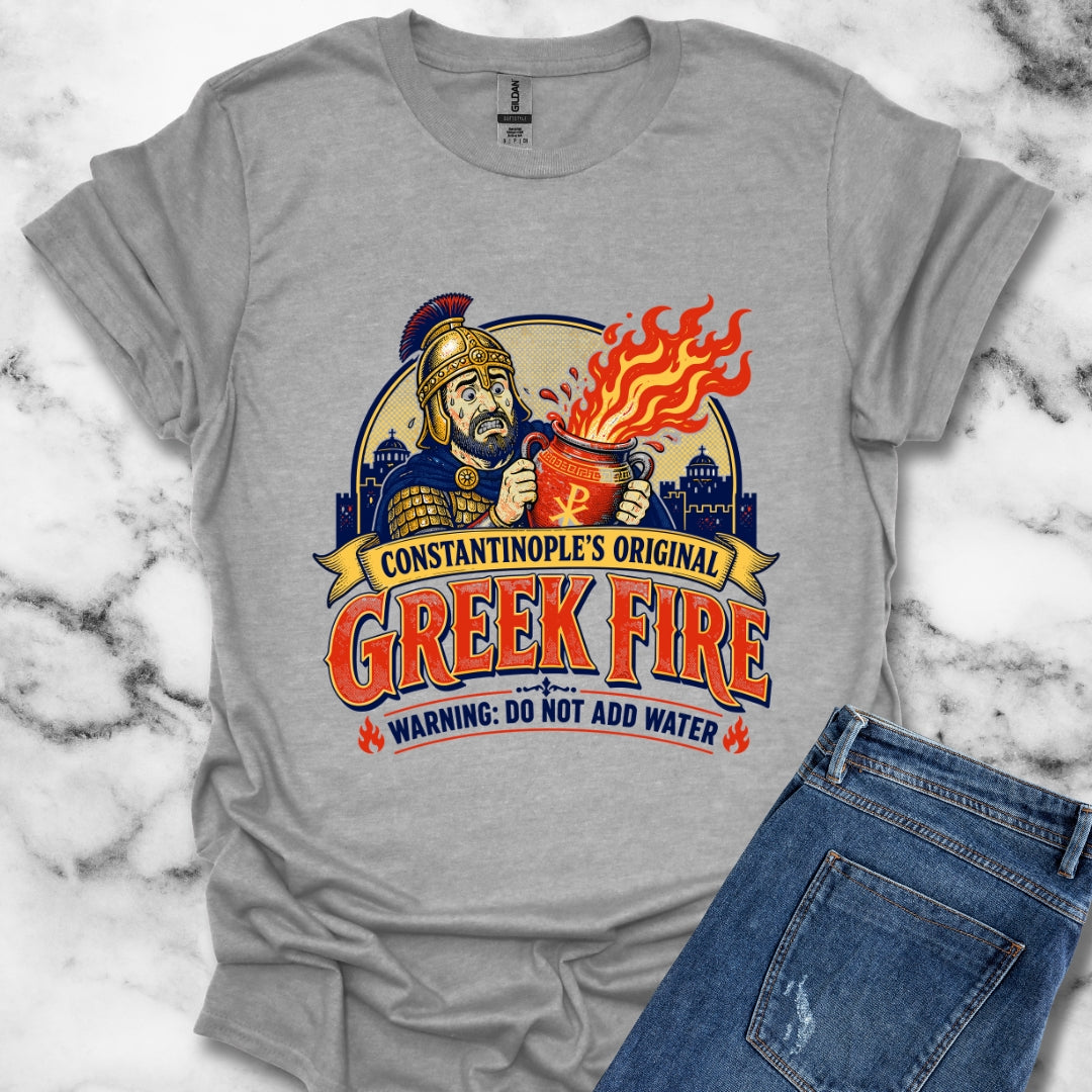 Byzantine Greek Fire Warning T-Shirt