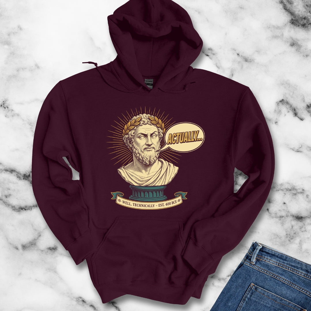Actually... Pedantic Philosopher Bust Hoodie