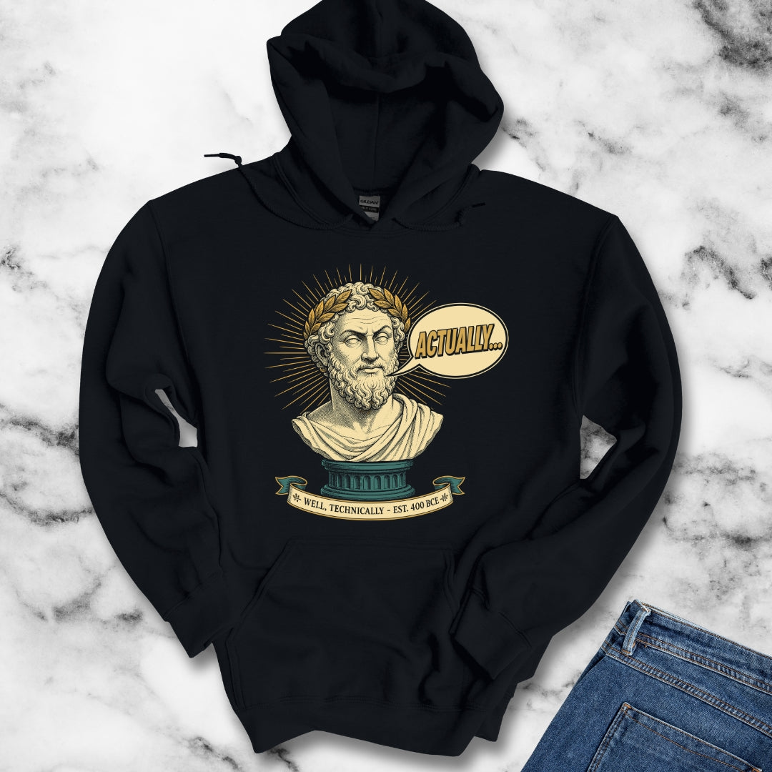 Actually... Pedantic Philosopher Bust Hoodie