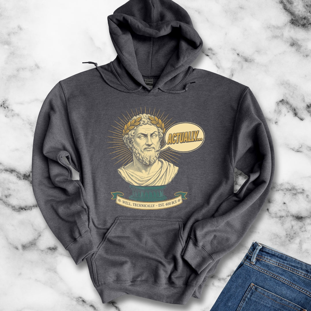 Actually... Pedantic Philosopher Bust Hoodie