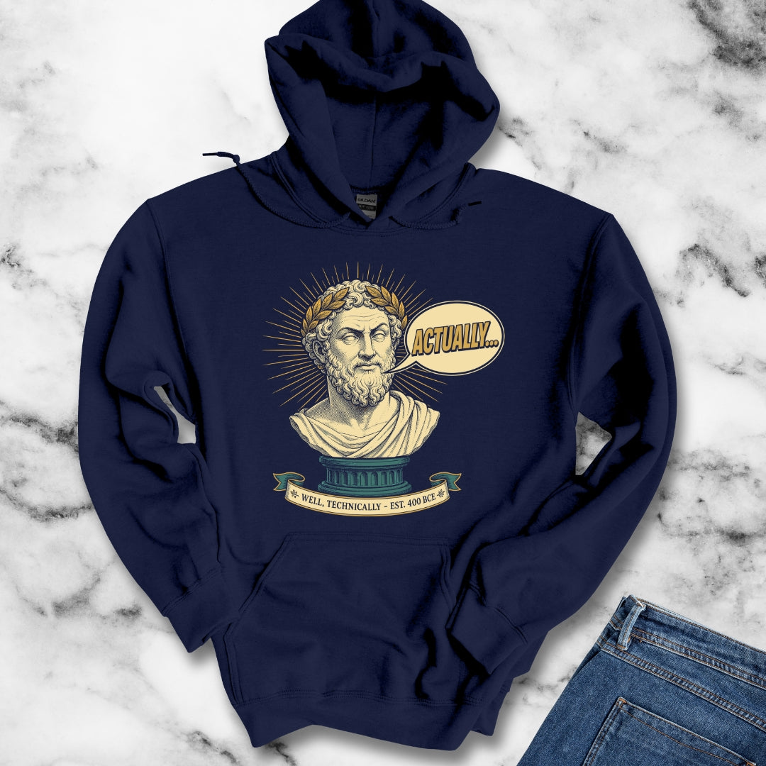 Actually... Pedantic Philosopher Bust Hoodie