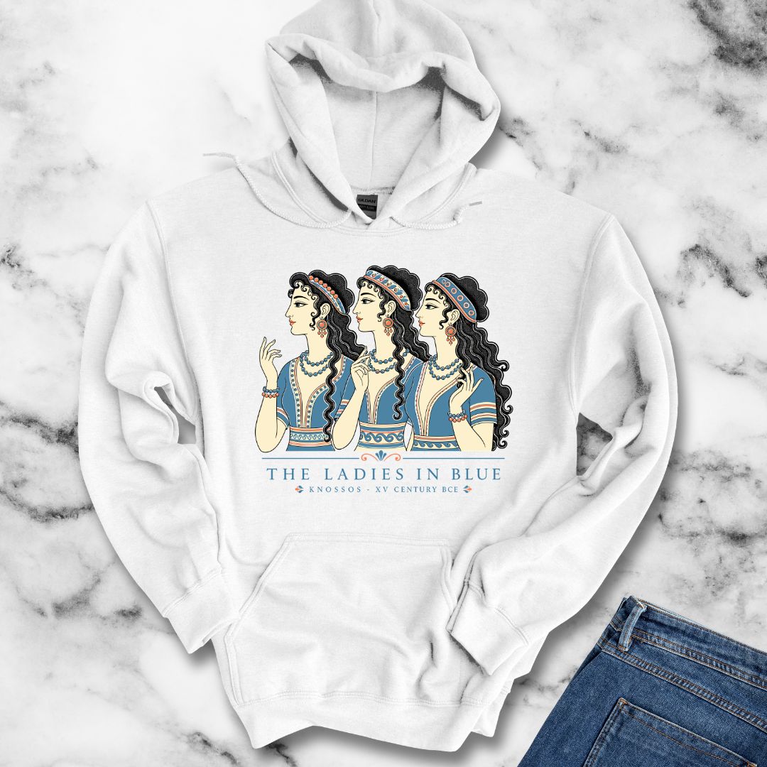 Knossos Minoan Ladies in Blue Hoodie