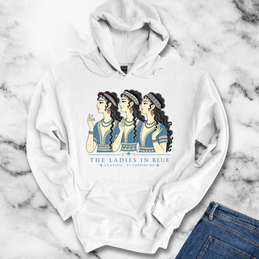 Knossos Minoan Ladies in Blue Hoodie