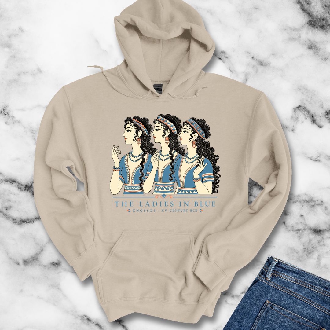 Knossos Minoan Ladies in Blue Hoodie