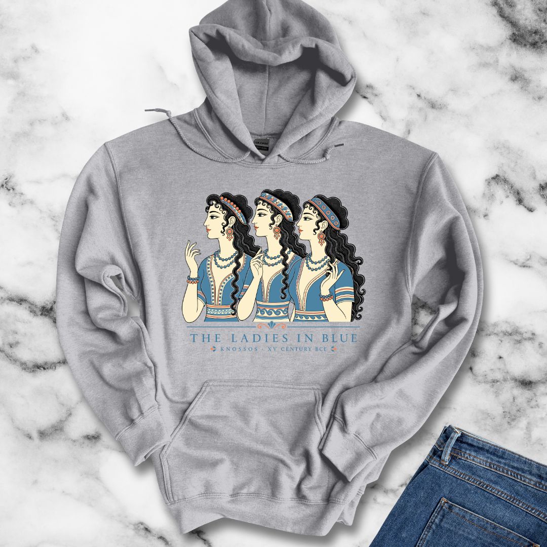 Knossos Minoan Ladies in Blue Hoodie