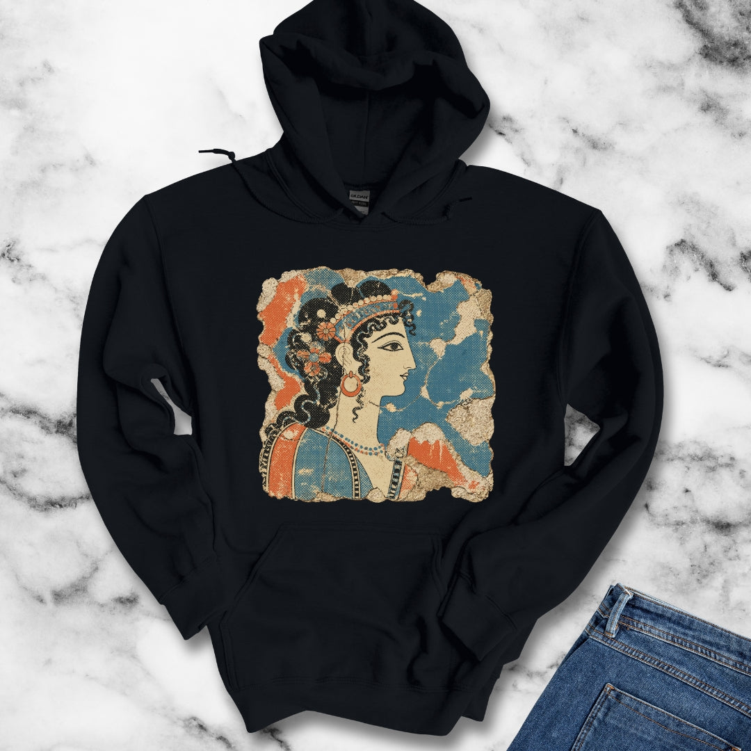 Knossos Minoan Blue Lady Fresco Hoodie