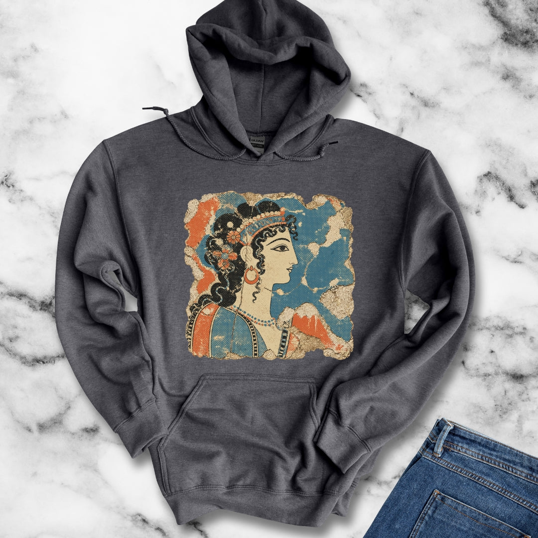 Knossos Minoan Blue Lady Fresco Hoodie